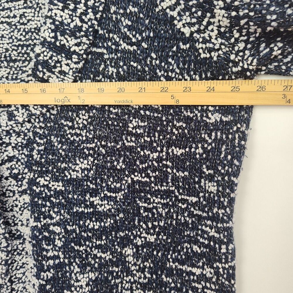CJ Banks Cardigan Sweater Women's 3X Blue/White Textured One Button Short Sleeve - Picture 3 of 7